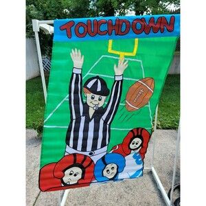 Vintage Football Touchdown Yard Flag Banner 42" H x 28" L Double Sided